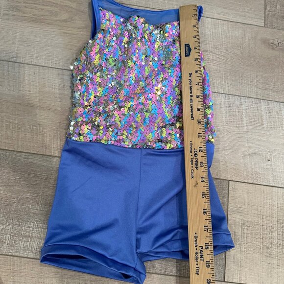 WEISSMAN IC PURPLE SEQUIN COMPETITION DANCE COSTUME #13423 - Picture 4 of 7